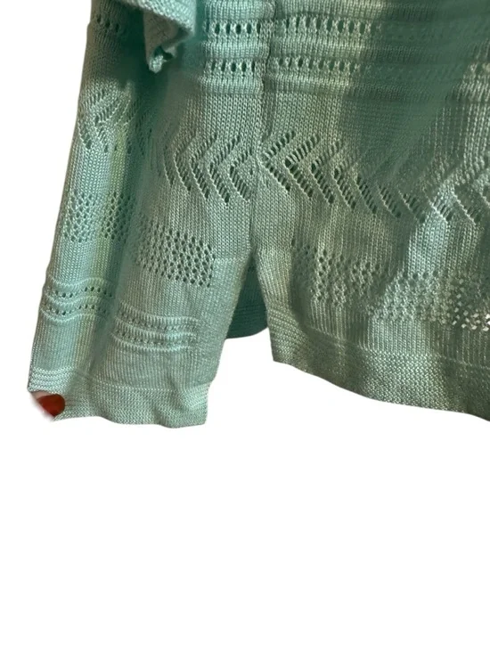 NWT GORGEOUS Seafoam Green Open-Knit Drop-Shoulder Top PLUS: 26/28 #C - Picture 4 of 9